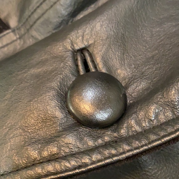 Vintage Black leather long coat - Picture 12 of 12